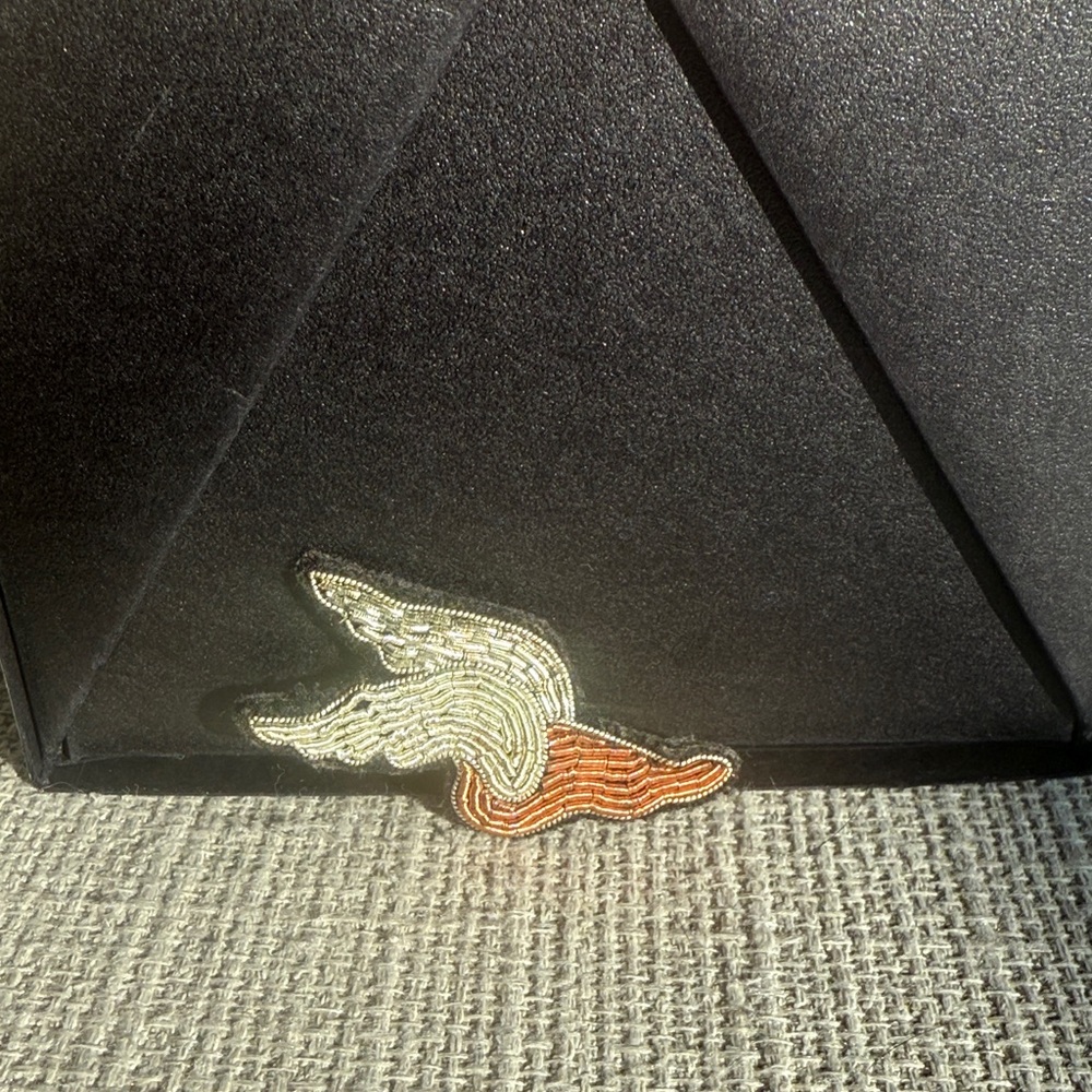 Hand Beaded Winged Foot Pin